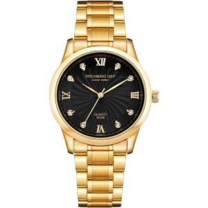 Reloj pulsera IP chapado en oro dial numérico romana de_1