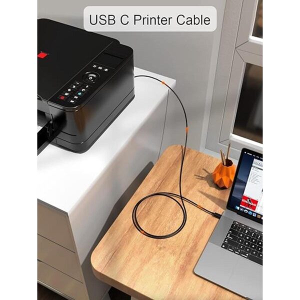 Cable de impresora USB B a USB C de 6.6 pies cable de_2