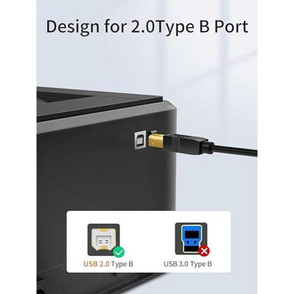 Cable de impresora USB B a USB C de 6.6 pies cable de_4