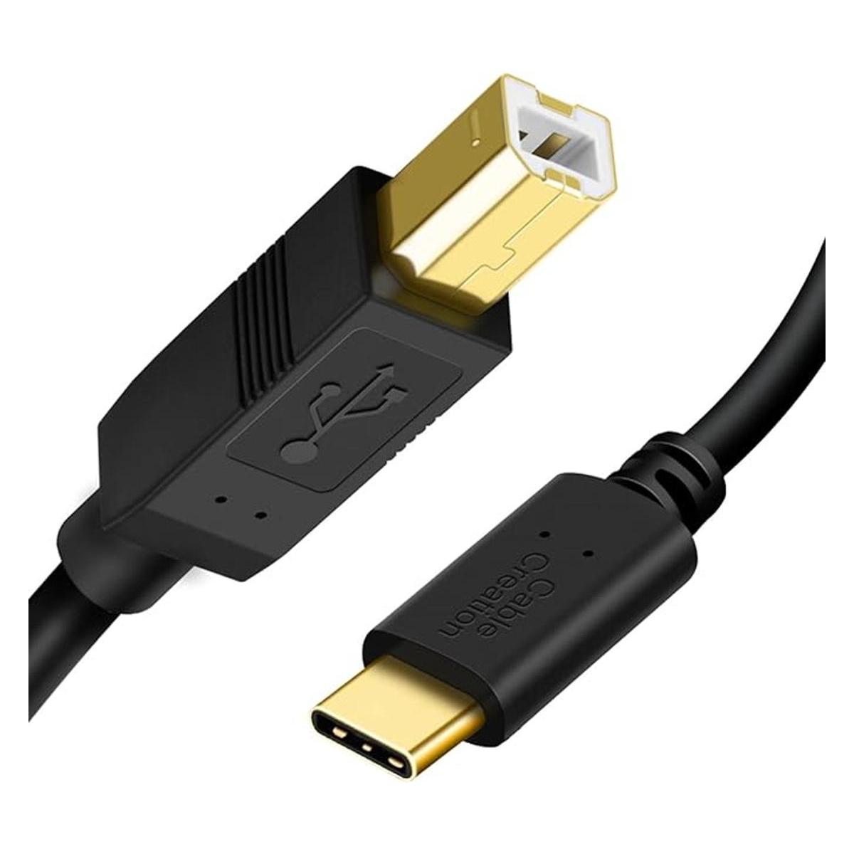 Cable de impresora USB B a USB C de 6.6 pies cable de