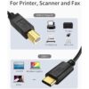 Cable de impresora USB B a USB C de 6.6 pies cable de_6