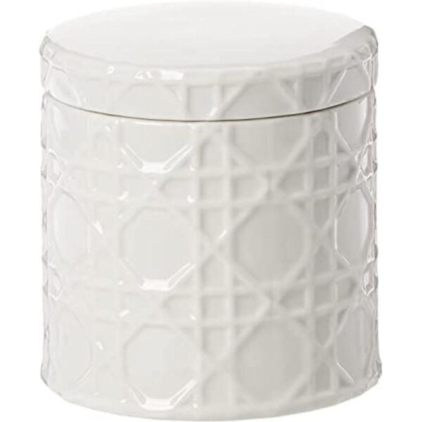 Kassatex ARNCJ Tarro de algodón de ratán color blanco_1