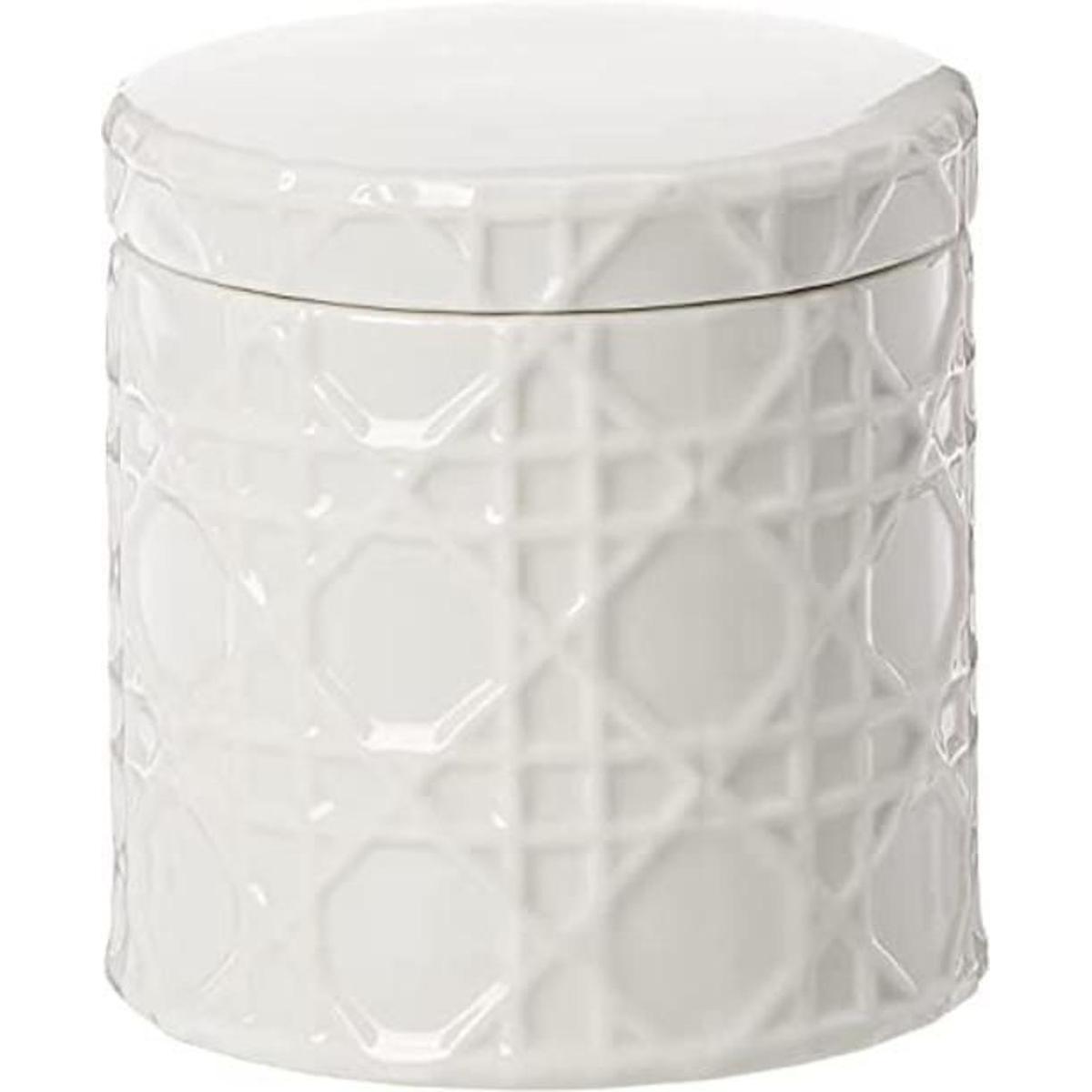 Kassatex ARNCJ Tarro de algodón de ratán color blanco