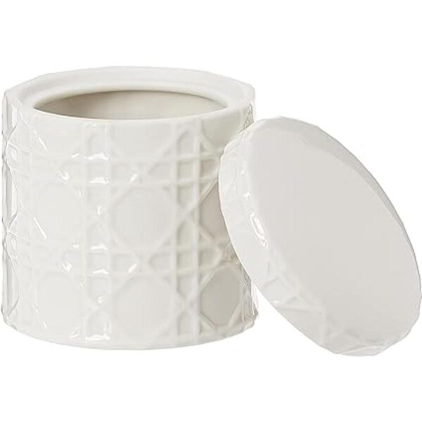 Kassatex ARNCJ Tarro de algodón de ratán color blanco_2