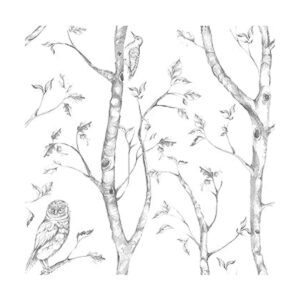 Papel tapiz adhesivo con diseño de bosque de Brewster_1