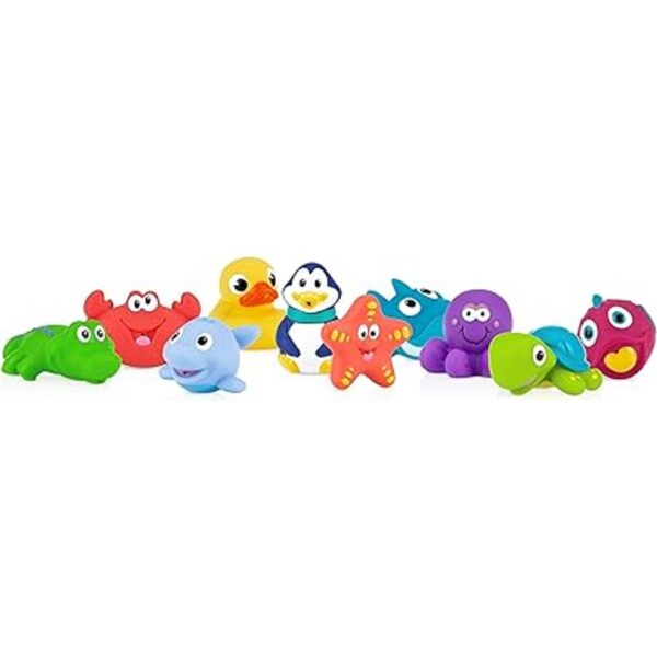 Lote de 10 juguetes de baño divertidos Nuby con personajes_2