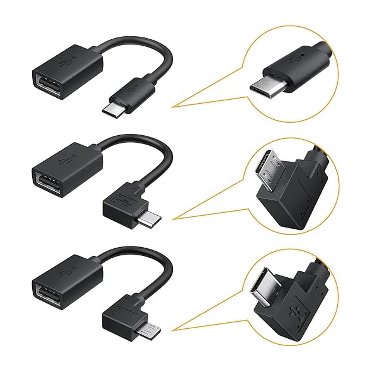 Cable micro USB OTG CableCreation Paquete de 3 cables