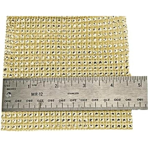 Gold Diamond Sparkling Rhinestone Mesh Ribbon for Event