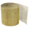 Gold Diamond Sparkling Rhinestone Mesh Ribbon for Event