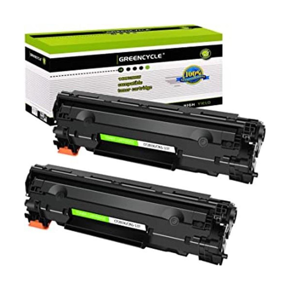 GREENCYCLE Paquete de 2 cartuchos de tóner HP CF283X 83X