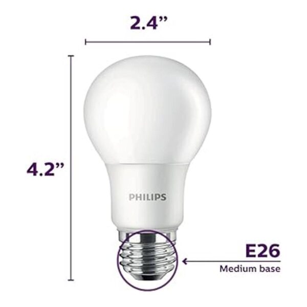 Philips LED Bombilla esmerilada A19 no regulable 800_2
