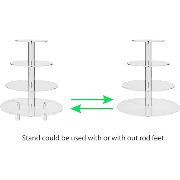 Soporte para panqués de 4 niveles redondo para bodas de