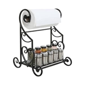 MyGift Soporte para toallas de papel de metal negro y_1