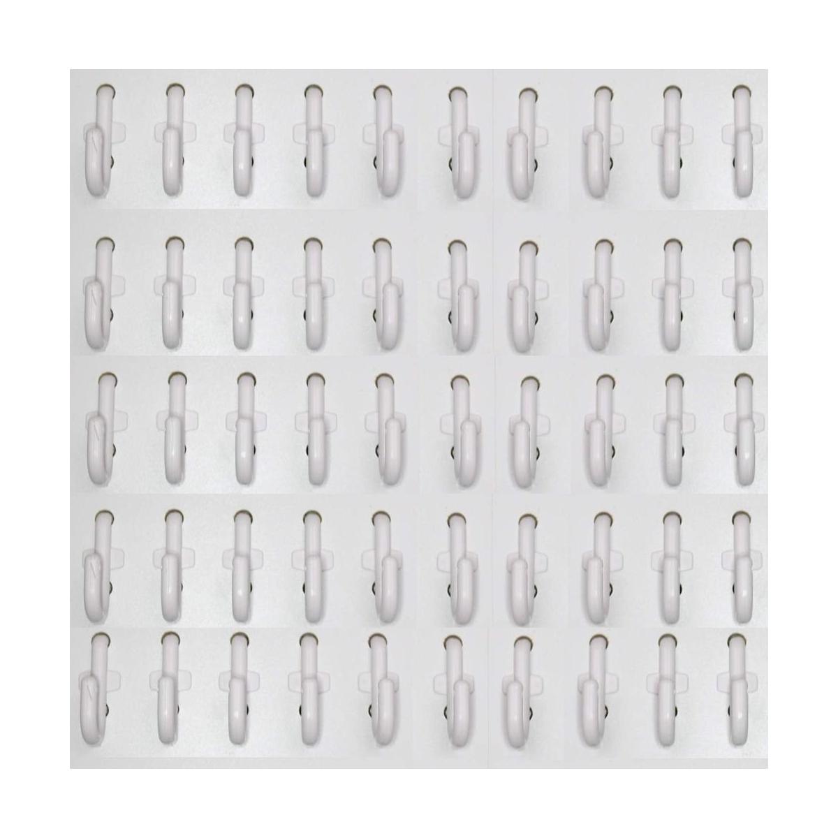 Ganchos de plástico blanco estilo J para almacenamiento de