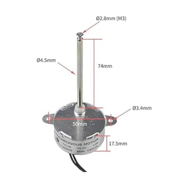 CHANCS TYC40 AC 12V Motor de engranaje síncrono pequeño_5