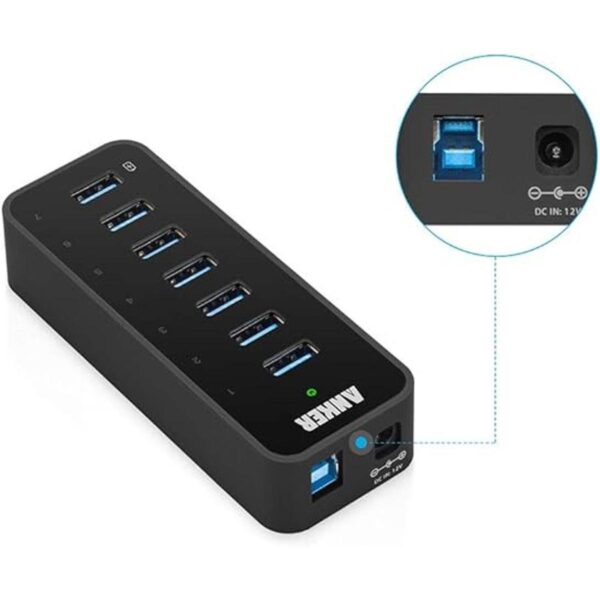 Anker Hub de datos de 7 puertos y USB 3.0 con adaptador de_2