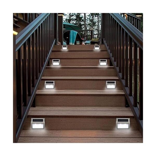 Paquete de 6 luces solares para escalera jardín caminos._5