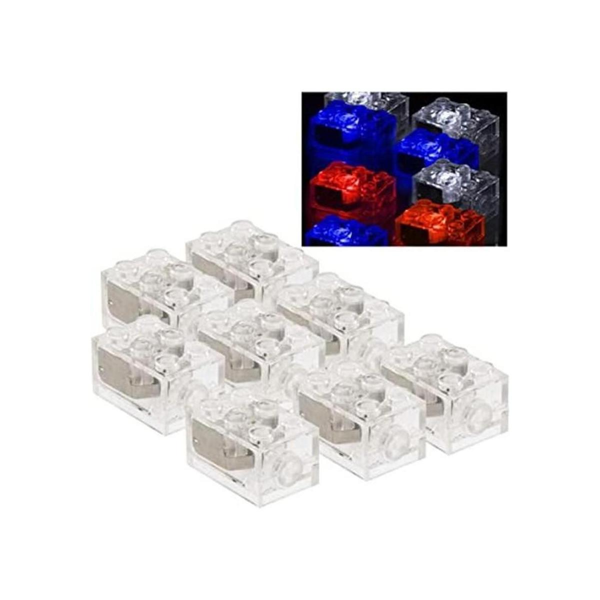 Ladrillos de construcción de luz 8 unidades rojo