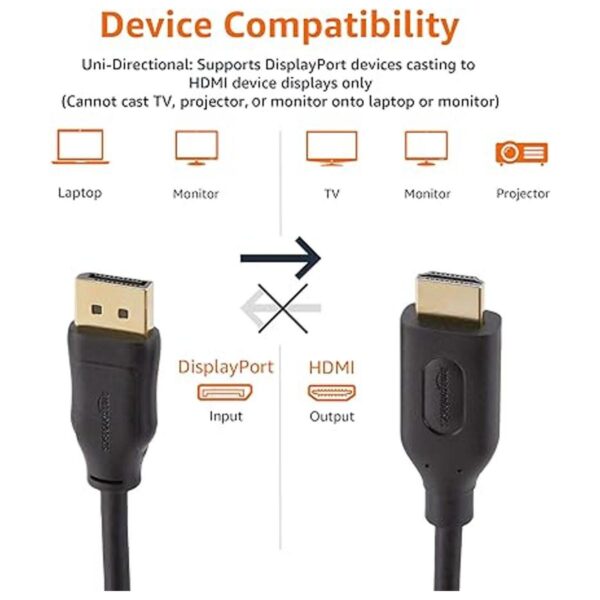 Cable de pantalla unidireccional DisplayPort a HDMI 10 pies_4