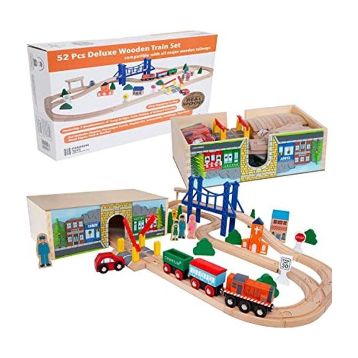 Orbrium Toys Set de tren de lujo de 52 piezas con 3