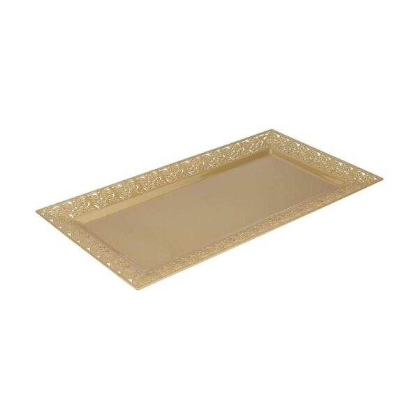 Charolas para servir desechables premium 2 unidades Dorado_3