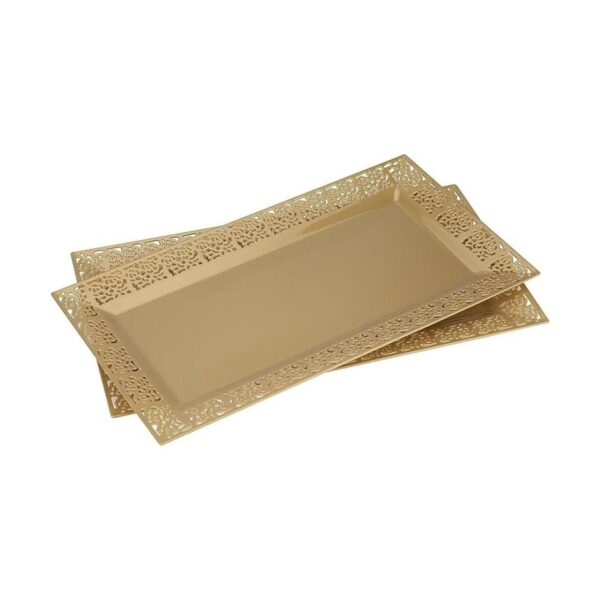 Charolas para servir desechables premium 2 unidades Dorado_1