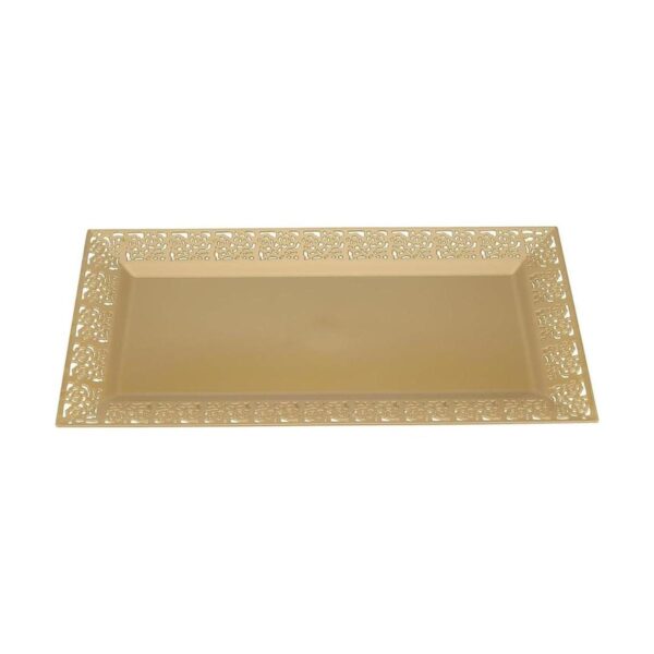 Charolas para servir desechables premium 2 unidades Dorado_2