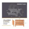 Escurridor de madera bamboo compacto y plegable para