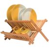 Escurridor de madera bamboo compacto y plegable para