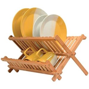 Escurridor de madera bamboo compacto y plegable para