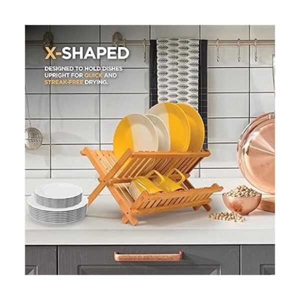 Escurridor de madera bamboo compacto y plegable para