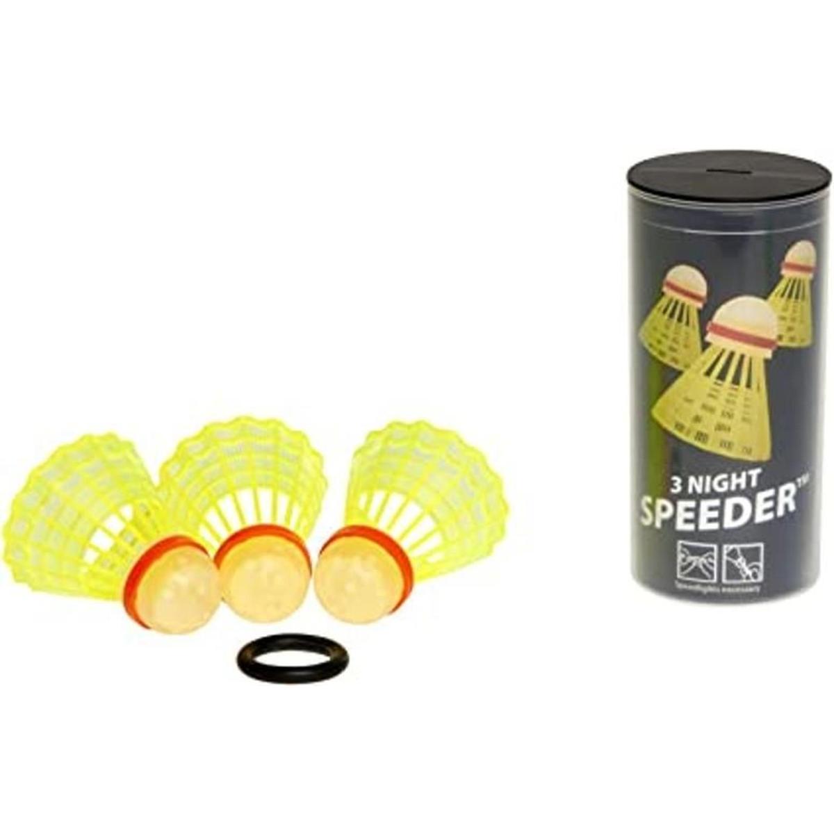 Speedminton Night 3Pk Speeder Tube Birdies para juegos al