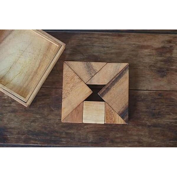 Madera Tangram Deluxe madera hecha a mano 3D Brain Teaser_2