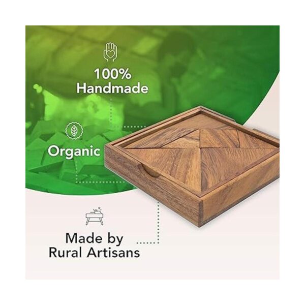Madera Tangram Deluxe madera hecha a mano 3D Brain Teaser_4
