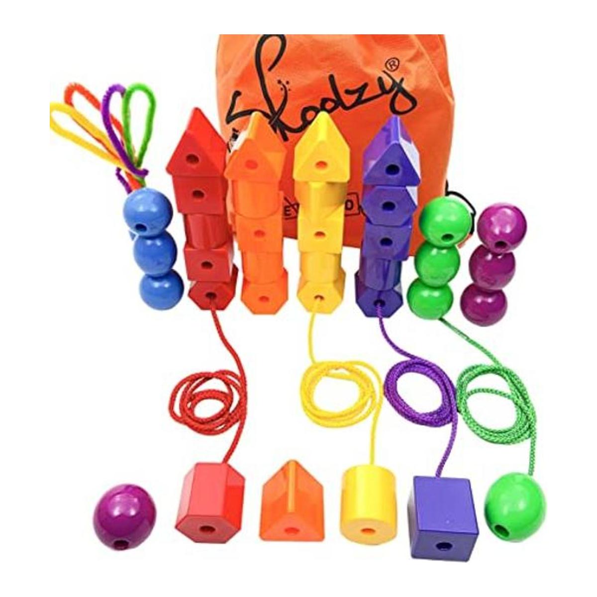 Skoolzy juego de 36 abalorios tamaño Jumbo con 4 cuerdas