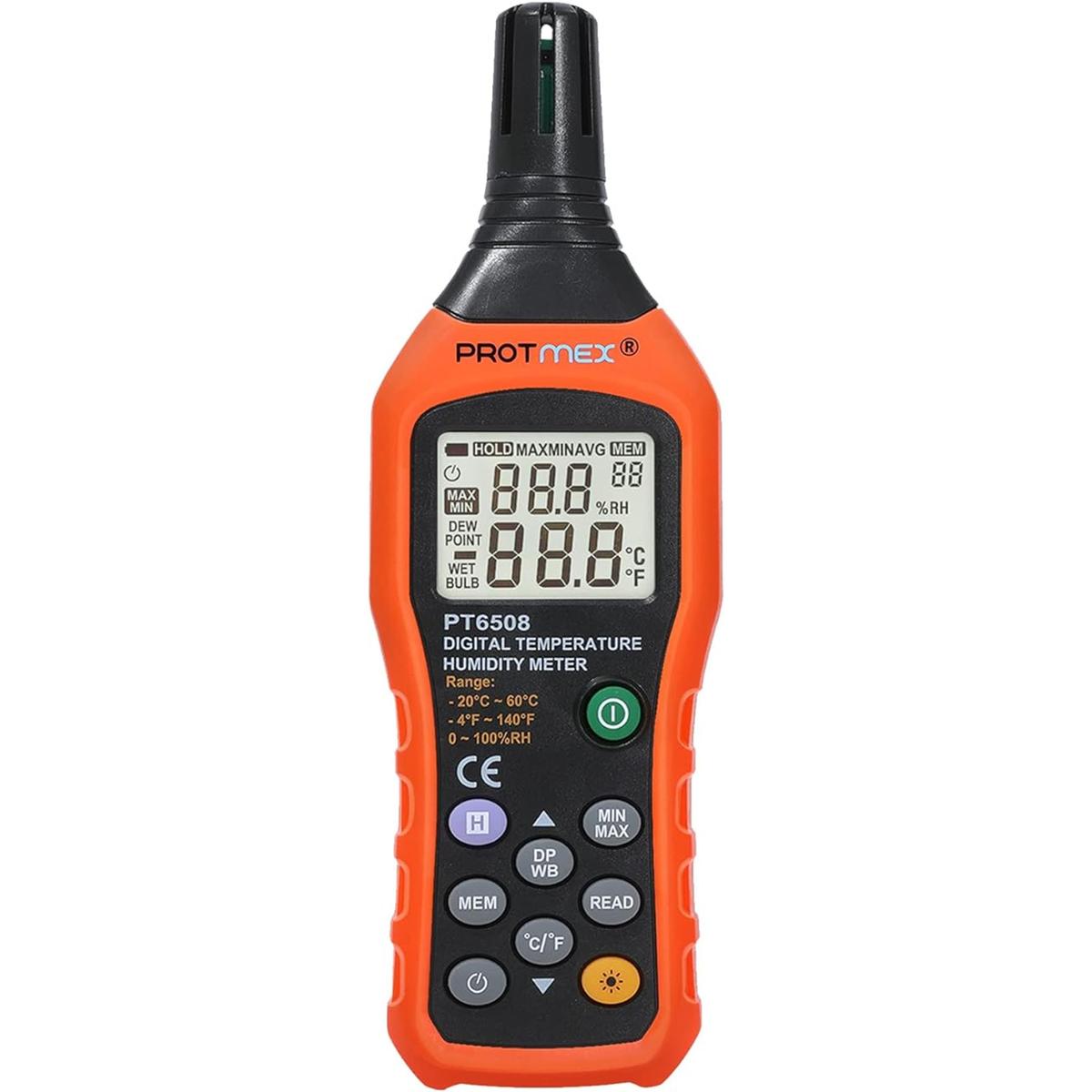 Protmex MS6508 Medidor digital de temperatura y humedad