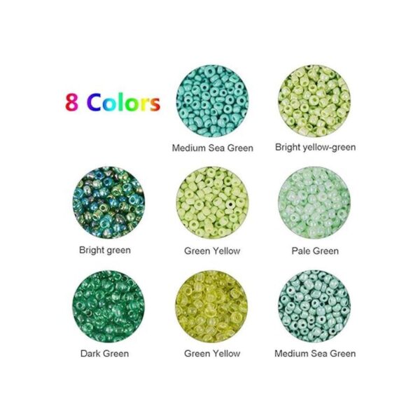 Caja de abalorios de vidrio de varios colores de_4