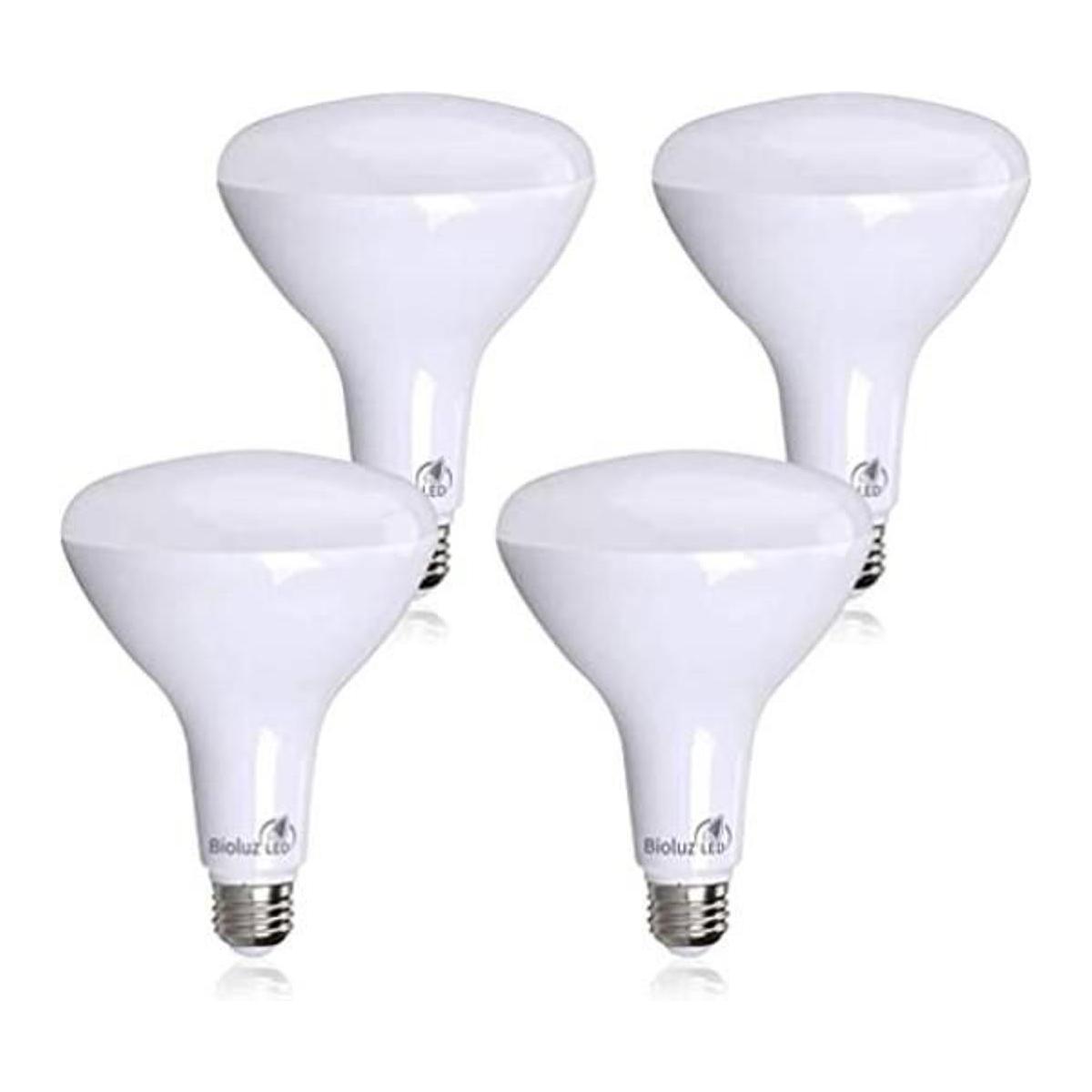 Paquete de 4 bombillas LED BR40 más brillantes de Bioluz