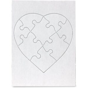 Hygloss Products Rompecabezas de corazón en blanco para_1
