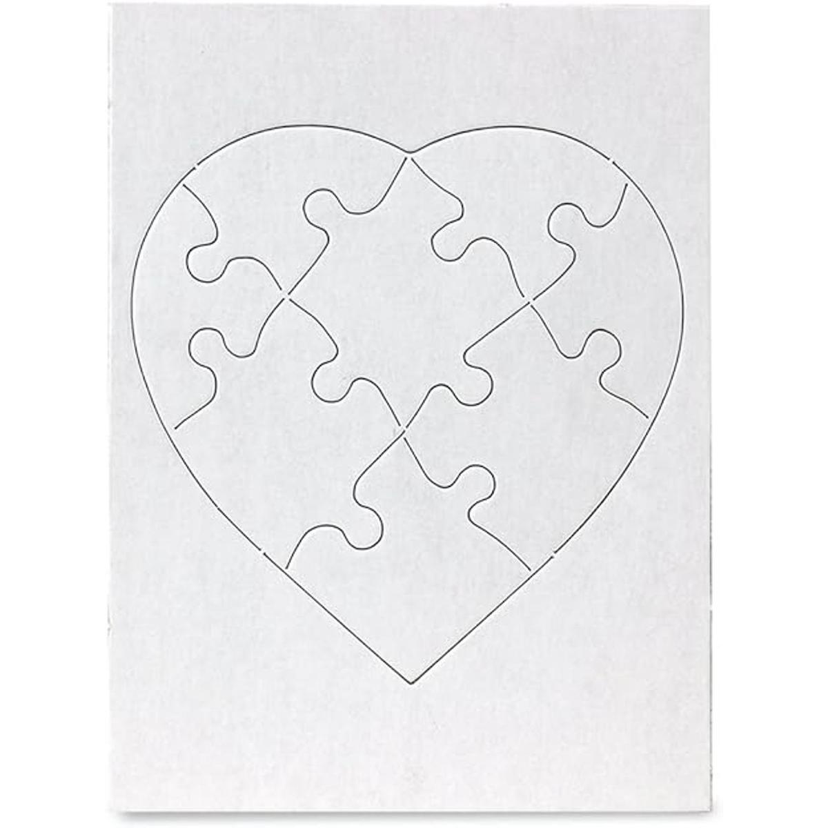 Hygloss Products Rompecabezas de corazón en blanco para
