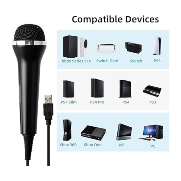 Gam3Gear Micrófono universal para karaoke con cable de_3