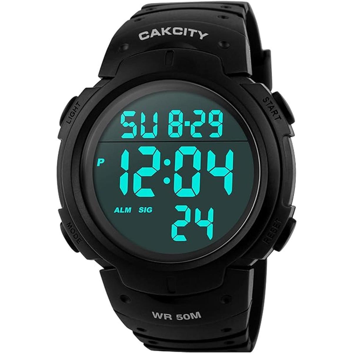 Mens Digital Sports Watch LED Screen Large Face Military