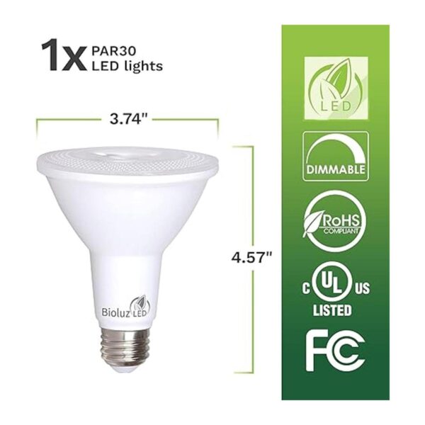 Bioluz LED PAR30 LED de 12w equivalente a 100w 3000k