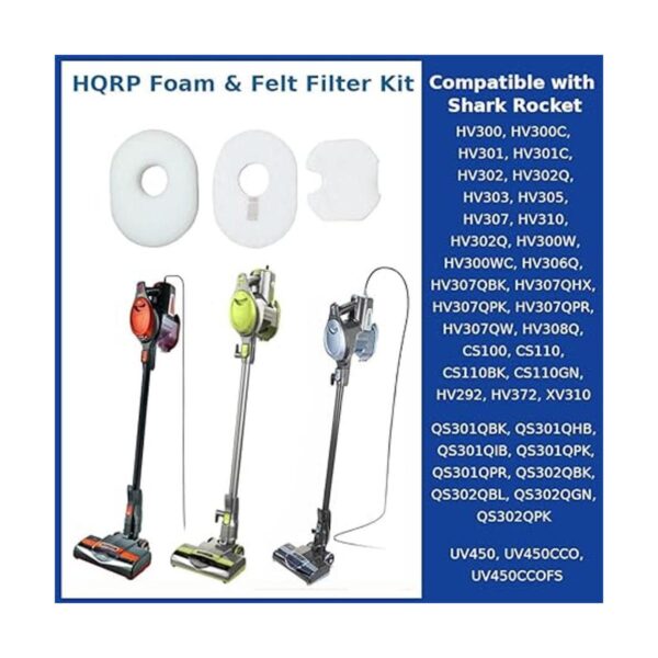 HQRP Kit de filtro de espuma y fieltro compatible con