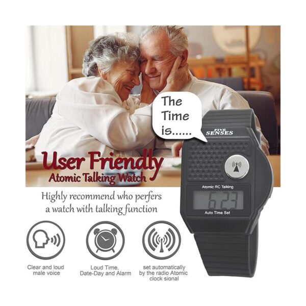 Reloj atómico inglés fácil de usar para personas mayores_2