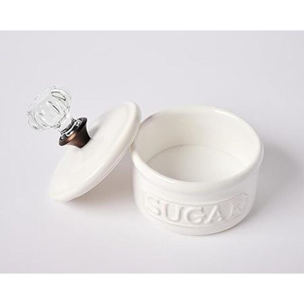 Mud Pie Pomo de la puerta cuenco de azúcar color blanco_5