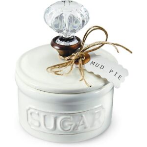 Mud Pie Pomo de la puerta cuenco de azúcar color blanco_1