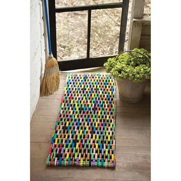 KALALOU Felpudo reciclado tamaño único multicolor_5
