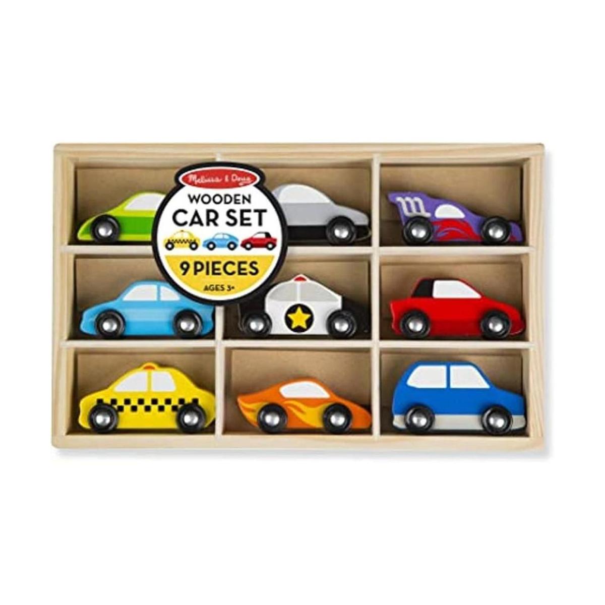 Melissa Doug Juego de vehículos de madera para