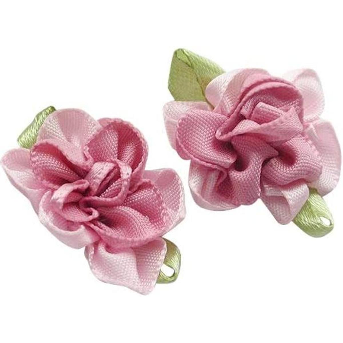 Chenkou Craft Cinta de satén de 2 tonos lazos de flores